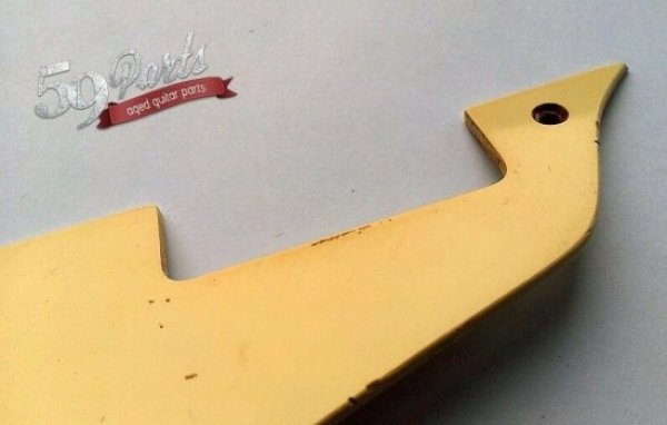 59PARTS/HISTORIC CREAM GIBSON LES PAUL PICKGUARD WITH BRACKET POST 2008  HAND AGED BURST/全国一律送料無料
