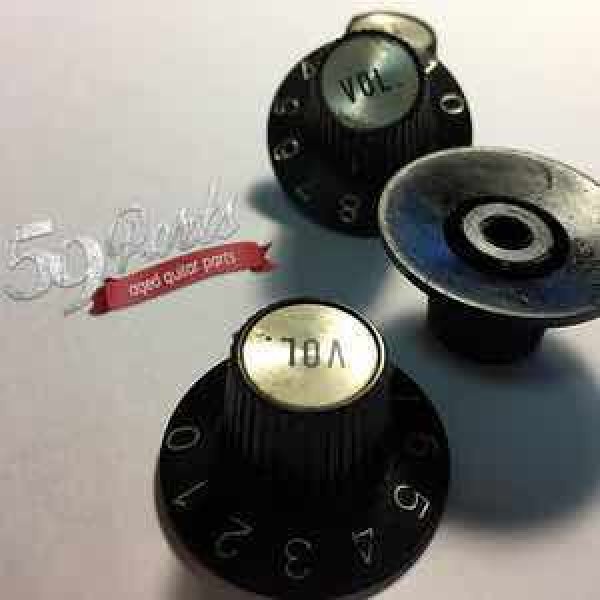 画像4: 59PARTS/SET OF 4 HAND AGED GIBSON WITCH HAT KNOBS BLACK/SILVER/ビンテージパーツ/全国一律送料無料 (4)