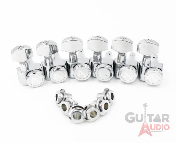 画像3: Genuine Fender CHROME LOCKING Tuners 6-InLine 2-pin Strat/純正 フェンダー クローム ロッキングチューナー/全国一律送料無料 (3)