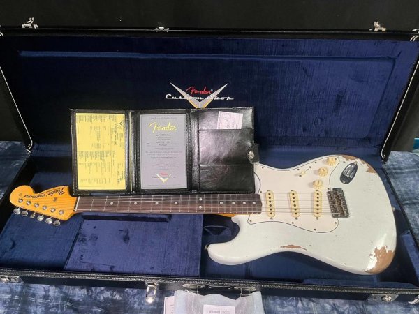 画像1: Fender Custom Shop '69 Reissue Stratocaster Relic Olympic White- Handwound Pickups - Jimi Hendrix Vibe 7.8lbs Authorized Dealer (1)