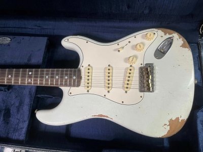 画像1: Fender Custom Shop '69 Reissue Stratocaster Relic Olympic White- Handwound Pickups - Jimi Hendrix Vibe 7.8lbs Authorized Dealer