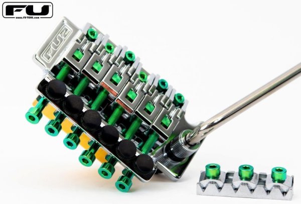 画像3: FU-Tone Titanium Saddle Mounting Screw Set (6) – GREEN/フロイドローズ/チタン製サドルマウントスクリュー/トレモロパーツ/全国一律送料無料 (3)