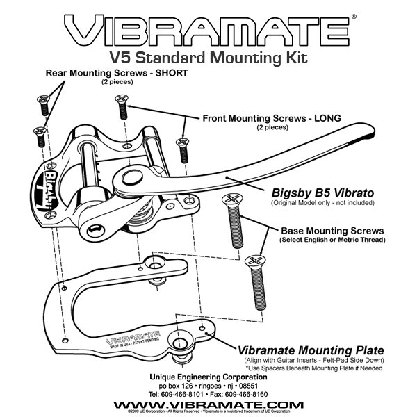 画像4: FU-Tone Vibramate V5 Standard Mounting Plate for Bigsby B5/ヴィブラート・テールピース/マウンティング・キット/全国一律送料無料 (4)