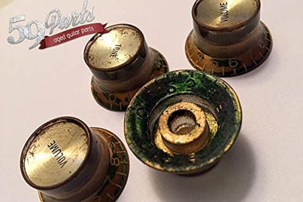 画像3: 59PARTS/SET OF 4 AGED RELIC GIBSON REFLECTOR KNOBS GOLD US SIZE FINE SPLINES/ビンテージパーツ/全国一律送料無料 (3)