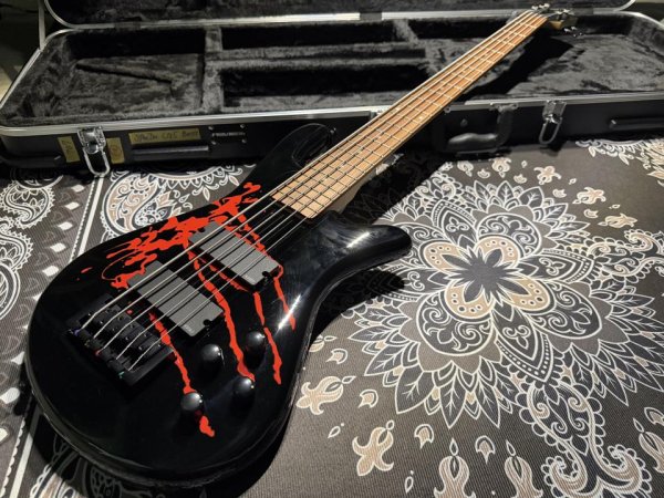 画像2: Spector LG5ALEXBKDP Legend 5 Alex Webster Solid Black Gloss with Drip Pattern (2)
