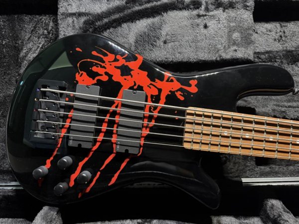 画像1: Spector LG5ALEXBKDP Legend 5 Alex Webster Solid Black Gloss with Drip Pattern (1)