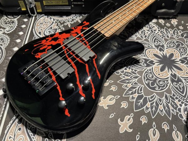 画像3: Spector LG5ALEXBKDP Legend 5 Alex Webster Solid Black Gloss with Drip Pattern (3)