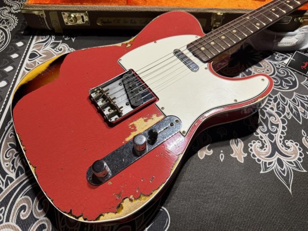画像2: Fender Custom Shop '60 Telecaster Custom - Handwound Pick-Ups / Fiesta Red Over 3-Tone Sunburst / Heavy Relic (2)